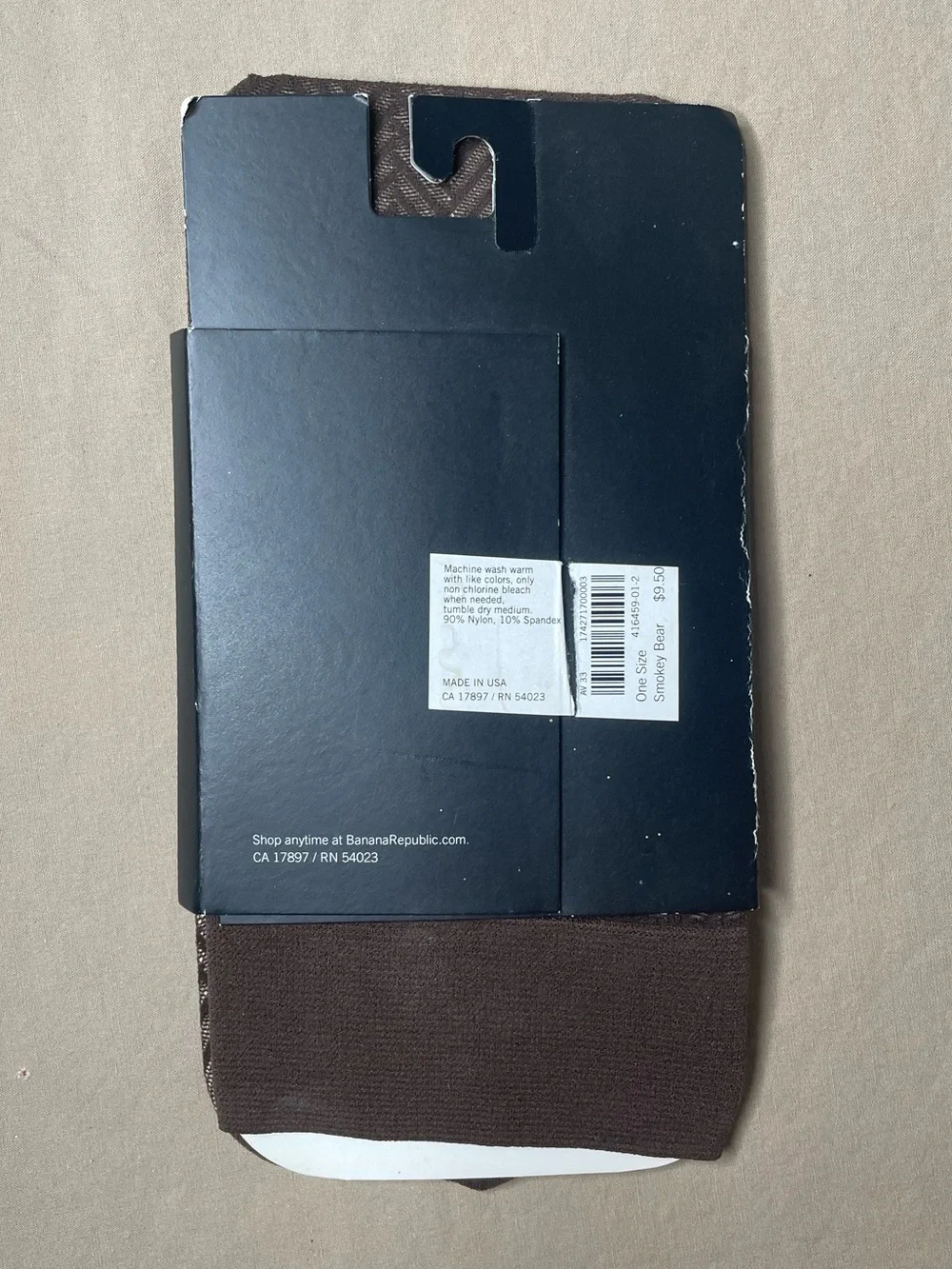 NEW Banana Republic Knee High Socks Dark Brown Dressy Sox Vintage New Old Stock